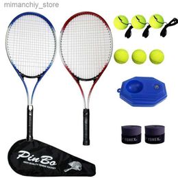 Tennis Rackets Tennis Racket Training Set Sing Doub for Beginners Men Woman 27 Inches Tennis Racket with Bag Tennis Balls Gym Sport Q231109