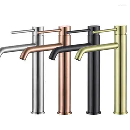 Bathroom Sink Faucets Faucet And Cold Brush Gold Single Lever Stainless Steel Basin Water Mixer Tap
