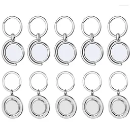 Keychains 10PCS Sublimation Blank Keychain Metal Heat Transfer Board Key Rings For DIY Sivler 2 Shapes