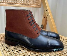 Mixcolor Full Grain Leather Chelse Boots British Style