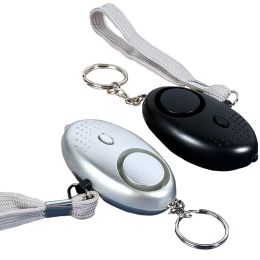 130db Egg Shape Self Defense Alarm Keychain Pendant Personalize Flashlight Personal Safty Key Chain Charm Car Keyring LL