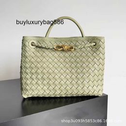 Luxury Handbag Botteg Andiamoes 2023 New Andiamo Medium and Small Handbag Woven Tote Bag One Shoulder Oblique Straddle Vegetable Basket Water Bucket Female