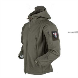 Men's Jackets Shark Skin Soft Shell Tactical Fleece Army Military Waterproof Combat Jackets Hooded Hunting Windbreaker Coats 3xl 54ky