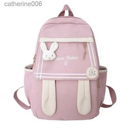 Backpacks Japanese Anime Cute And Cute Cartoon Surroundings Funny Personality Rabbit Ear Soft Girl Backpack Casual Girl BagL231108