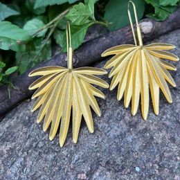 Dangle Earrings Personality Woman Party Gold Color Leaf Hoop Jewelry Wholesale