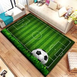 Carpets 3d Soccer Football Sports Silhouette Pattern Carpet for Living Room Rugs Camping Picnic Mat Anti-Slip Rug Mat Fans Gift