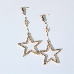 Stud Earrings Korean Elegant Pentagram Long Large