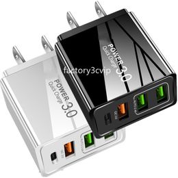 4 Ports Quick Type c USB C charger PD QC3.0 Eu US wall Chargers For Iphone 11 12 13 14 15 Samsung Tablet PC F1