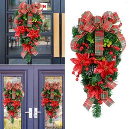 Decorative Flowers Christmas Inverted Tree Upside Down Artificial Trees Rattan Wall Valentine Door Wreaths Neutral Fall Wreath