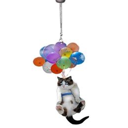 Decorations Cat Car Hanging Ornament Ballons Colourful Acrylic Interior toon Rearview Mirror Pendant AA230407