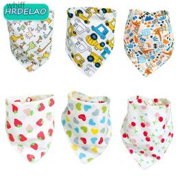 Bibs Burp Cloths Baby Bibs 2 Layer Buttons Cartoon Organic Cotton Bilayer Triangle Burp Cloth Cartoon Saliva Towel Bibs Absorbent Saliva TowelL231108