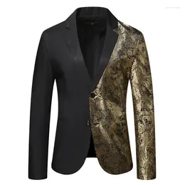 Men's Suits Mens Black Floral Tuxedo Jacket Paisley Notched Lapel Suit Blazer Men Dinner Prom Wedding Dress Blazers Terno Masculino