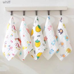 Bibs Burp Cloths 1Pcs Baby Towel Square Face Towel Muslin Baby Stuff for Newborns Gauze Baby Wipes Wash Cloth Bathing Feeding Kids HandkerchiefL231108