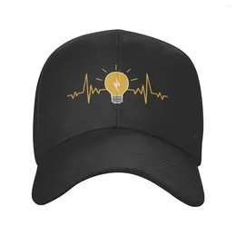 Ball Caps Electrician Heartbeat Light Bulb Baseball Cap Outdoor Adjustable Electric Engineer Power Dad Hat Spring Snapback Hats