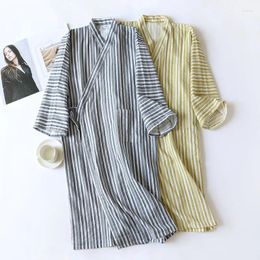 Women's Sleepwear Japanese Kimono Robe Spring Summer Couple Bathrobe Cotton Gauze Men's And Yukata Pyjamas Robes Nightgown