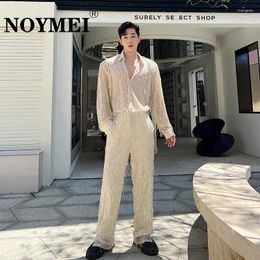 Men's Suits NOYMEI Nightclub Style Fashionable Sequins Tassels Solid Color Suit Pants Casual Korean Tide Male Trousers WA1590