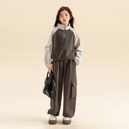 Clothing Sets Girls' Set 2023 Winter Children's Plush Sports Two-piece High Quality Causal Wear 7-33