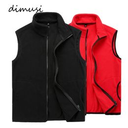 Men's Vests DIMUSI Winter Mens Fleece Vests Male Thick Warm Waistcoats Casual Outwear Thermal Softshell Vests Sleeveless Jacket Men Clothing 231108