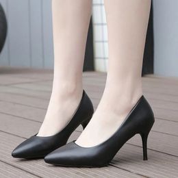 Dress Shoes Comfortable Genuine Leather Women Black White Wedding Shoes Bride Low Med Thin High Heels Office Work Pumps For Woman 231108