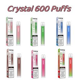 100% Original Sunfire Crystal 600 7000 10000 Puff Max 10000 Disposable E-Cigarettes 1.2ohm Mesh Coil 2ml Pod Battery Rechargeable Puff 7K 0% 2% 3% 5% Vape Pen 7k puffs Crystal