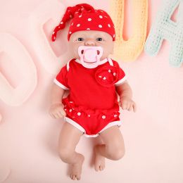 14inch Unpainted Full Body Silicone Bebe Reborn Girl "coco" Doll with Magnet Pacifier Lifelike Baby DIY Blank Kids Toys