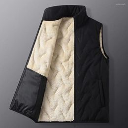 Men's Vests Men Waistcoat Solid Color Casual Vest Coat Winter Warm With Stand Collar Sleeveless Design