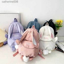 Backpacks New Fashion Children School Bags Bunny Portable Backpacks Kids Travel Rucksacks Cute Boys and Girls School Book Backpack 20LL231108