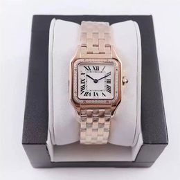 2022 Drop Women Watches 22x22 27x27 MM dial Gold Silver Stainless Steel Quartz Lady Watch With diamond elegant wristwatch282o