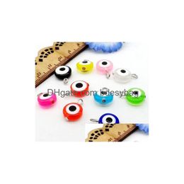 Charms 200Pcs Turkish Mixed Evil Eye Charms Pendant For Jewelry Making Findings 17X11Mm Drop Delivery Jewelry Jewelry Findings Compone Dhyfn