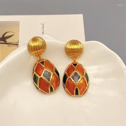 Dangle Earrings European And American Retro Enamel Glaze Colourful Egg Air Balloon Drop Earring For Women Stylish Elegant