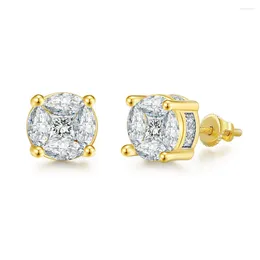 Stud Earrings Classic Cubic Zirconia For Men Crystal Round Four Claw Setting Earings Women Luxury Jewellery Accessories OHE125