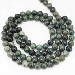 Beads Fashion Round 6mm 8mm 10mm Charms Natural Veins Agates Stone Green Loose Carnelian Diy Jewelry Spacers Findings 15" B3475