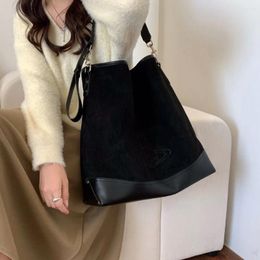 Shoulder Bags Large Cowhide Planet Tote Bag Women's Autumn And Winter Suede Wandering Single Underarm Fashion