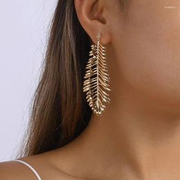 Dangle Earrings Post Stud Leaf Earring Women Girls Gold Silver Plating Fashion Jewellery Accessories Party Gift 2023 Style HE23426