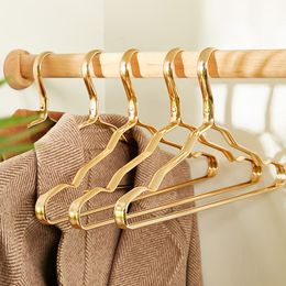 Hangers Racks 10 pieces of Aluminium alloy clothing hanger coat hanger non slip seamless metal hanger wardrobe Organiser wardrobe clothing gold hanger 230408