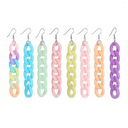 Dangle Earrings Colourful Acrylic Candy Colour Of Macaron Link Chain Long For Women Boutique Summer Fashion Jewellery