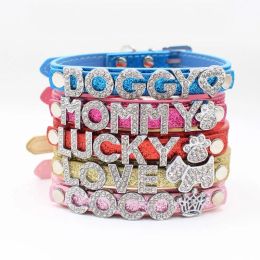 Dog Collars Accessory 8MM 10MM A Z Rhinestone Slide Letter Charms for DIY Pet Name Cat Pets Collar Glide Charm Letters ZZ