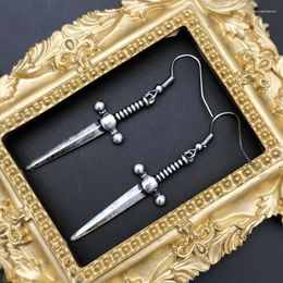 Dangle Earrings Dark Gothic Sword For Women Vintage Dagger Earring Punk Goth Silver Color Jewelry Halloween Accessories