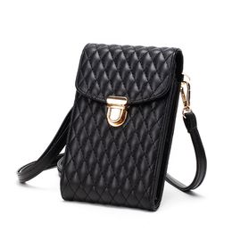 Quilted Small Crossbody Cellphone Bag for Women Leather Shoulder Bag Purses Fashion Travel Designer Wallet
