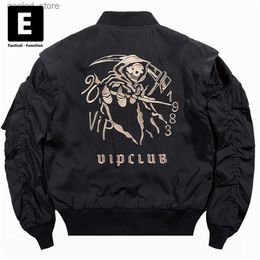 Men's Jackets Reaper Embroidered Bomber Jackets Men Cargo Jacket Black Bomber Jacket Coat Streetwear Tactics Techwear Male Q231109