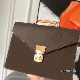 Large Messenger Bag Men Briefcase 22 Bags Envelope 66 Old Flower Letters Leather Handle S - Lock Catch Golden Hardware 37cm