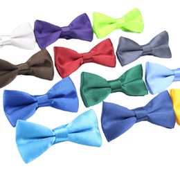 Bow Ties Classic Kid Bowtie Boys Grils Baby Children Tie Fashion 25 Solid Colour Mint Green Red Black White Pets