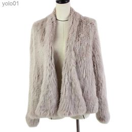 Women's Fur Faux Fur 2021 Hot sale knitted rabbit fur jacket popuplar fashion fur jacket winter fur coat for women*harppihopL231109