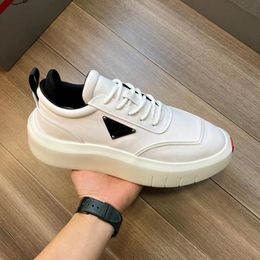 Perfect White Black Brushed Leather Sneakers Shoes Luxury Footwear Comfortable Thick bottom Casual Walking EU38-45.BOX