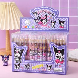 Press Creative Christmas Gift Gel Pen Cute Kuromi 0.5mm Black Ink Writing Supplies School Student Gift Stationery Signature Pens With Metal Hook 2978