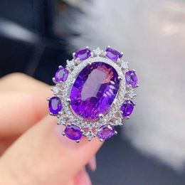 Wedding Rings Luxury Oval Design Europe America Jewellery Inlay Cut Cubic Zircon Women's Engagement Party Exquisite Ring