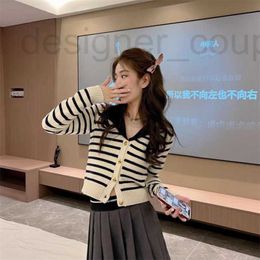 Women's Sweaters designer luxury Nanyou Clothing Miao Family Navy Collar Cardigan Sweater Autumn and Winter New Stripe Knitwear Wool Top NSNC