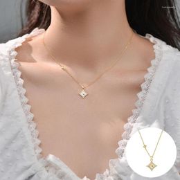 Chains 925 Sterling Silver Zircon Geometric Necklace For Women Girl Simple Fashion Star Design Jewelry Party Gift Drop