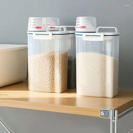 Storage Bottles Sealed Rice Barrel Kitchen Organiser Container For Grain Flour Transparent Organiser Convenien