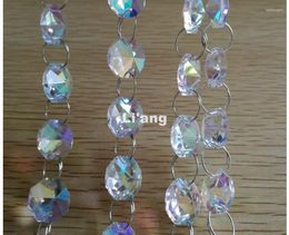 Chandelier Crystal AB Color 10Meters 14mm Octagon Chain Wedding Party K9 Strand Garland Beads Decoration Lamp